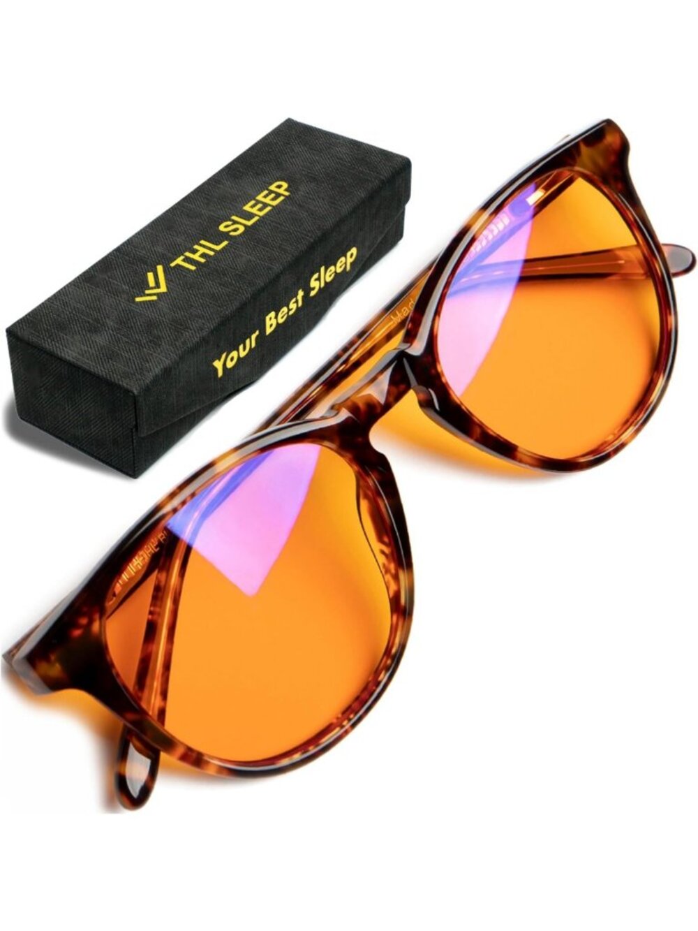 Stylish Orange Blue Light Blocking Glasses for Sleep & Migraine Relief - Unisex
